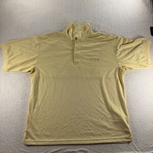 Columbia Polo Shirt Mens Large Yellow PFG‎ Fishing Omni Shade Mesh Lined Vented